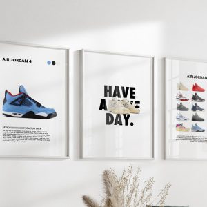 Sneaker Prints – Jordan Room Decor, Shoe Posters, Sneaker Art, Jordan Posters, Hypebeast Posters For Room, Poster Hypebeast, Jordan Decor, Jordan Shoe Poster For Wall Michael Jordan Painting Set 3