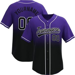 Custom Gradient Teamname Baseball Jersey, Personalized Printed Baseball Jersey Shirts, Sports Uniform for Men Women Youth