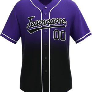 Custom Gradient Teamname Baseball Jersey, Personalized Printed Baseball Jersey Shirts, Sports Uniform for Men Women Youth