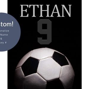 Personalized Soccer Gift for Boys & Girls, Soccer Wall Art Customized with Name & Jersey Number in Print or Canvas