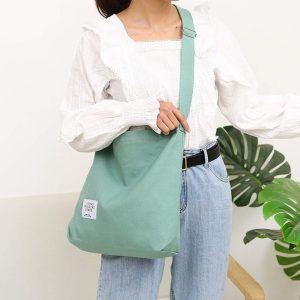 Women’s Retro Large Size Canvas Shoulder Bag Hobo Crossbody Handbag Casual Tote