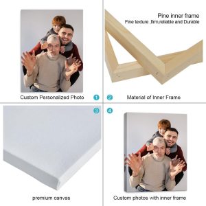 Custom Canvas Prints with Your Photos- Customized Poster Picture Photo Prints,Personalized Canvas Pictures Wall Art for Home Office,Friends,Family (6”W X 8”H) with Frame