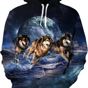 Loveternal Mens Womens Fleece Liner Hoodies Novelty Graphic Pullover Hooded Sweatshirts