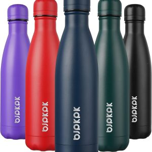 Insulated Water Bottles -17oz/500ml -Stainless Steel Water bottles,Sports water bottles Keep cold for 24 Hours and hot for 12 Hours,BPA Free kids water bottles for School-Navy blue