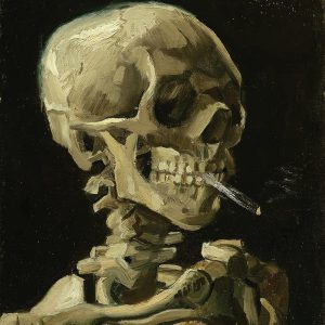 Palace Learning Vincent Van Gogh (Skull with Cigarette, 1885) Art Poster Print – 18 x 24 Laminated – Van Gogh Skeleton