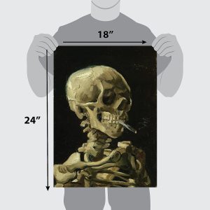 Palace Learning Vincent Van Gogh (Skull with Cigarette, 1885) Art Poster Print – 18 x 24 Laminated – Van Gogh Skeleton