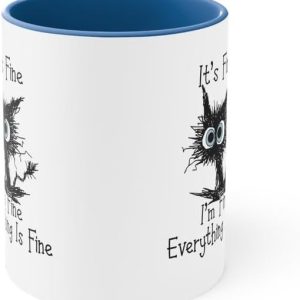 It’s Fine I’m Fine Everything is Fine Coffee Mug, Funny, Gift for Her Him, Present, Birthday, Funny Coffee Mug, Funny Mugs, Friend Mug, Cute Mug, Coworker Mug,