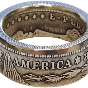 suiwoyoujooact Coin Ring Handcraft Rings US Morgan Coin Ring 90% Silver Coin Ring