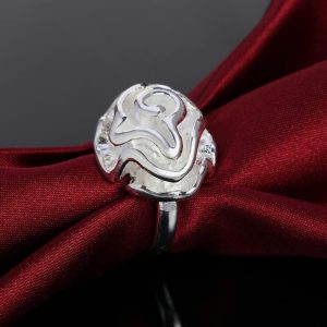 Fashion 925 Sterling Silver Jewelry Set Rings Bracelets Necklaces Earring Stud for Women Rose Flower Bangle Party Wedding Gifts