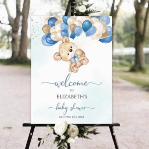 Baby Shower Sign, Baby Shower Welcome Sign, Baby Shower Decorations, Bear Baby Shower Sign, Personalized Baby Shower Banner, Teddy Bear Welcome Sign, Teddy Bear Baby Shower Sign TT11