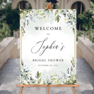 Bridal Shower Signs Welcome, Bridal Shower Sign, Bridal Shower Decorations, Welcome Home Party Decoration Yard Sign Outdoor Indoor, Greenery Bridal Shower Sign On Stand For Party #21