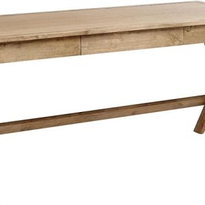 Lightweight Walnut Wood Desk, 1 Drawer, 2 Pull-Out Trays, Stylish, Modern Design, Compact Size Ideal for Studying and Working in Small Offices